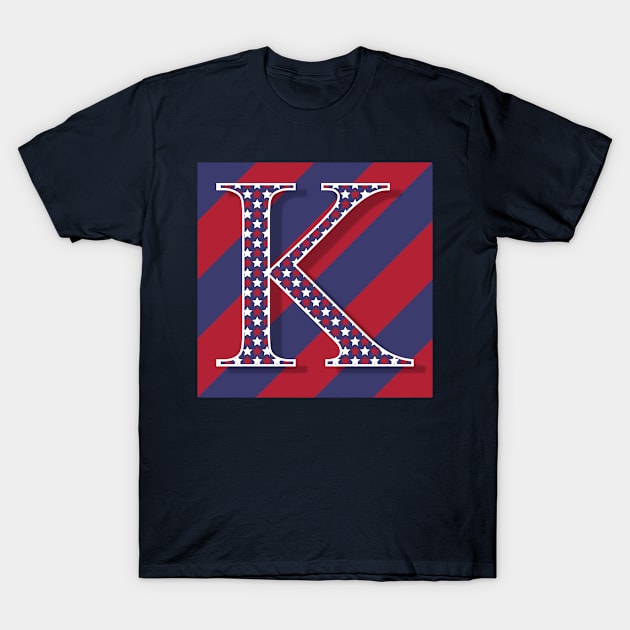 Old Glory Letter K T-Shirt by ArtticArlo